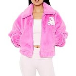 Forever 21 Pink Teddy Bomber Jacket🌸